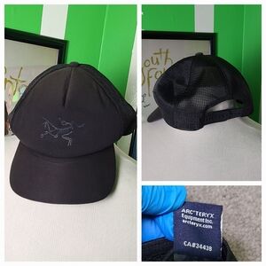 Arc’teryx Trucker Hat Black Mesh Snapback Bird Logo Outdoors Like NEW Clean!